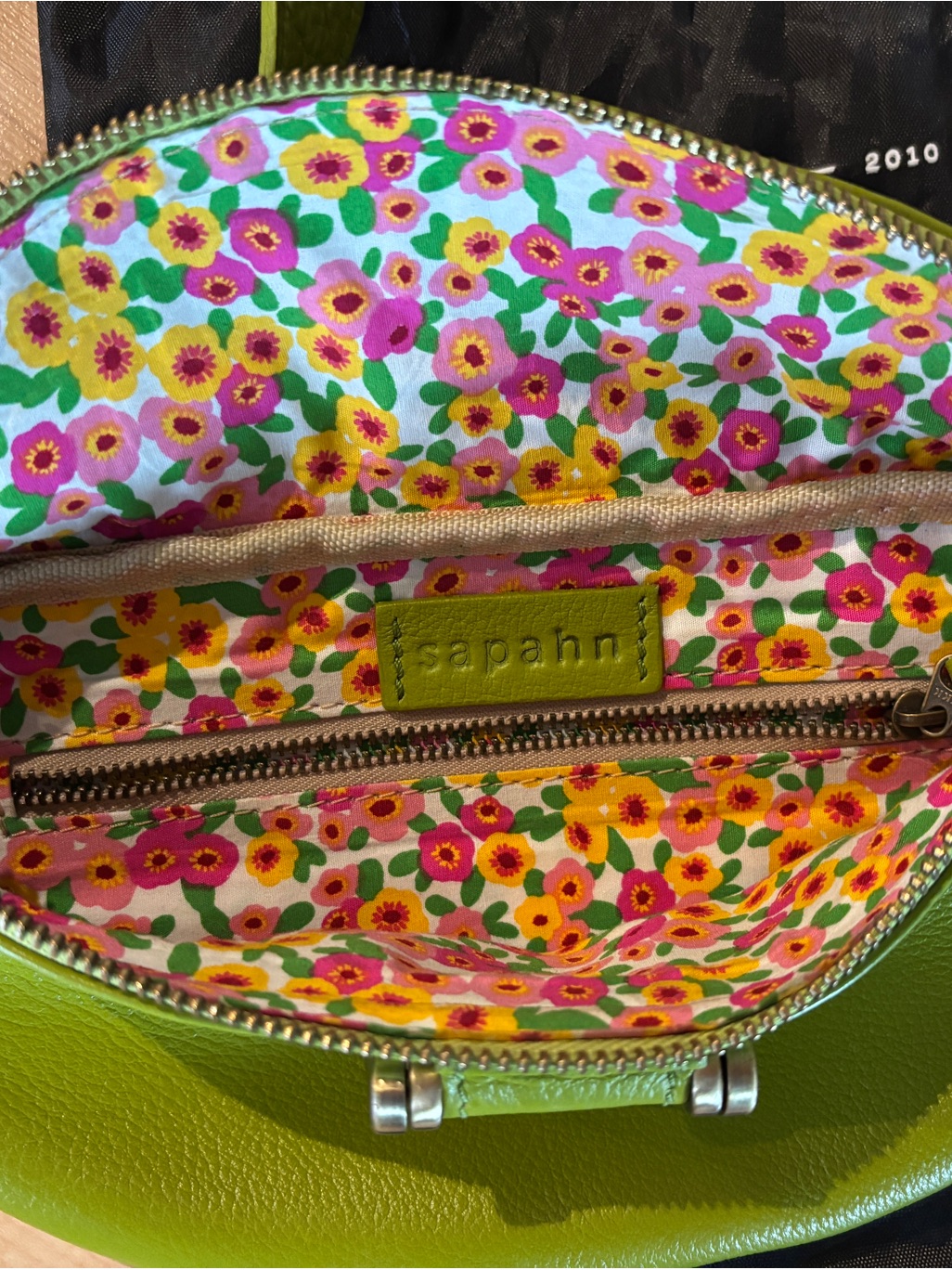 Green Leather Mini Crossbody Belt Bag By Sapahn — image 5 of 8
